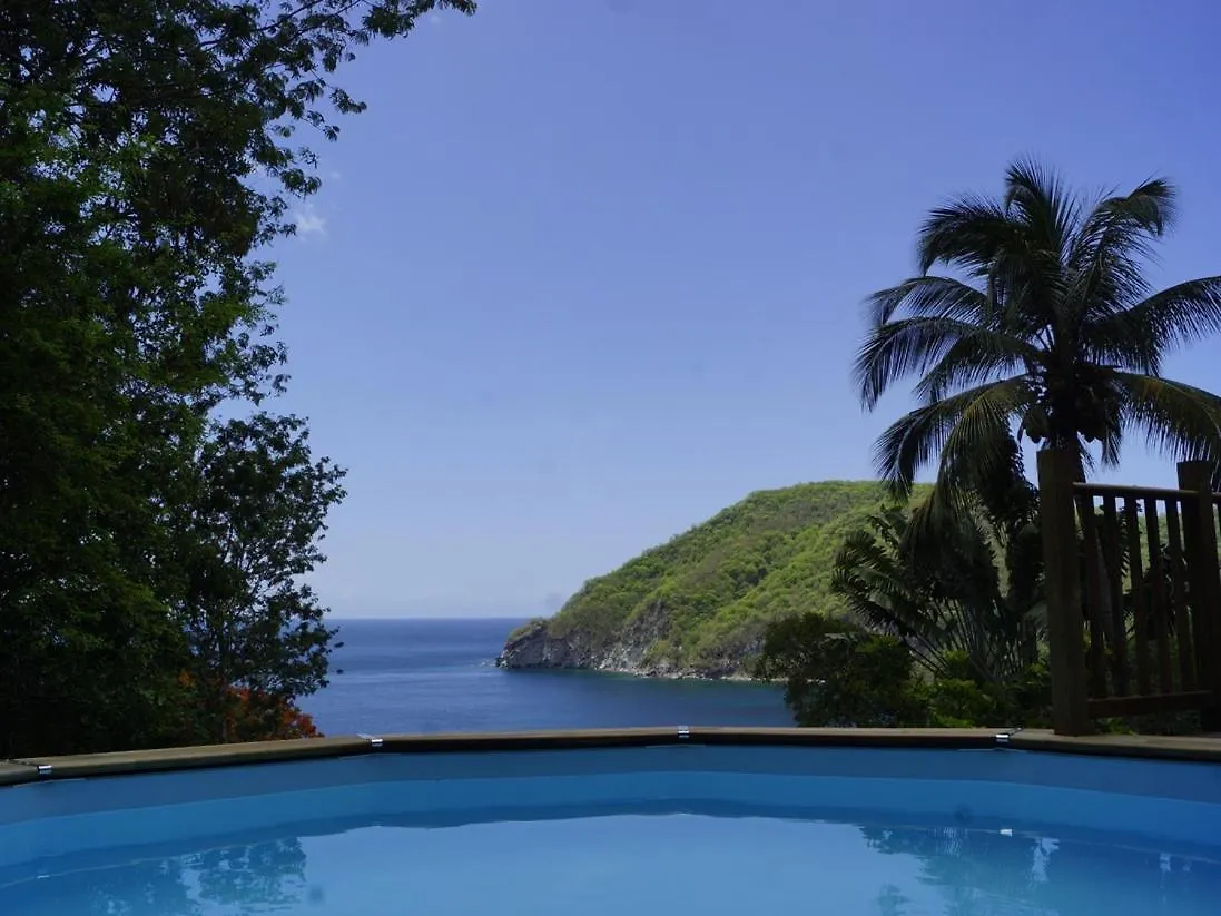 Villa Palma Avec Vue Mer Et Piscine Privee Location Domaine De La Pointe Batterie A Deshaies