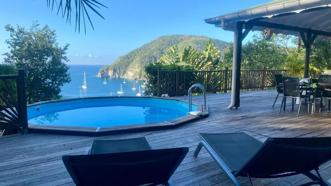 Villa Palma Avec Vue Mer Et Piscine Privee Location Domaine De La Pointe Batterie A Deshaies