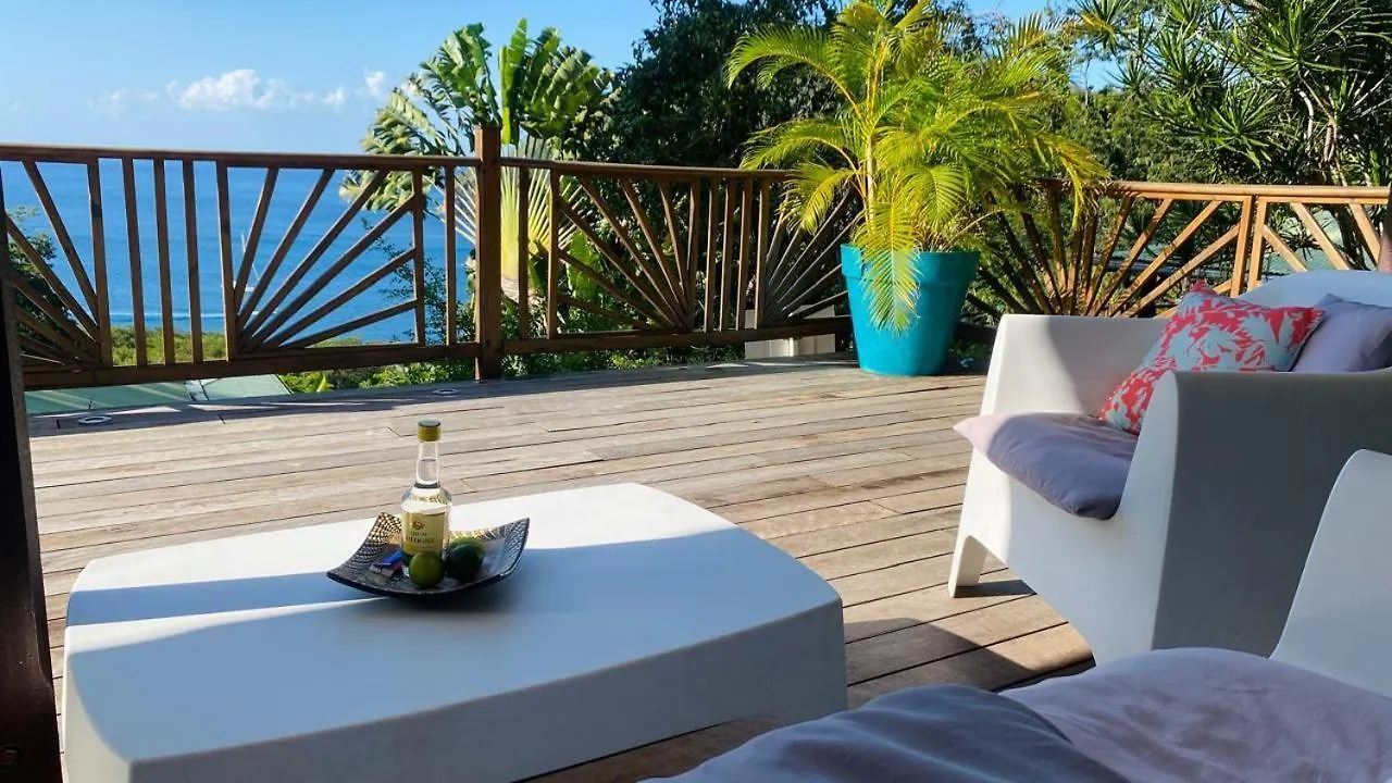 Villa Palma Avec Vue Mer Et Piscine Privee Location Domaine De La Pointe Batterie A Deshaies